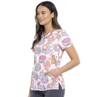 Cherokee Prints - V-Neck Print Top in Treats Meow