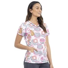 Cherokee Prints - V-Neck Print Top in Treats Meow