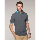 Galléros férfi póló - COLLAR UP256 93 PETROL BLUE (S)