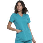 Dickies Balance V-Neck Top in Teal Blue