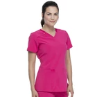 Dickies EDS Essentials Exclusive V-Neck Top in HOT PINK