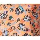 384PRA - KTT - KOI - Artists Series - Leslie Top - Kittens and coffee - Cica mintás felső 