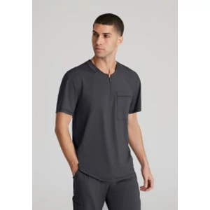 SKECHERS Slip-Ins by Barco - Flex Knit zipzáras nyakú férfi felső - Antracit szürke