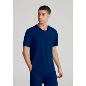 SKECHERS Slip-Ins by Barco - Flex Knit zipzáras nyakú férfi felső - Navy