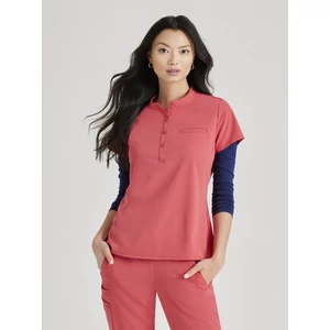 BARCO UNIFY - 1PKT BUTTON COLLAR TUCK IN TOP - Coral BARCO UNIFY - 1PKT BUTTON COLLAR TUCK IN TOP - Coral