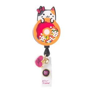 Kihúzható Fánkos Cica figurás kártyatartó -  KOI Betsey Retractable Badges Donut Kitty