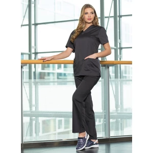 Nevada szett - unisex V kivágású felső + Megkötős nadrág - Antracitszürke