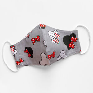 Minnie mintás textil maszk - Állítható laposgumival - Kétrétegű
