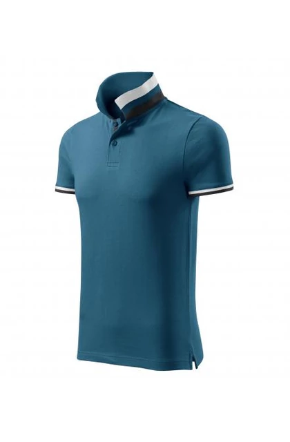 Galléros férfi póló - COLLAR UP256 93 PETROL BLUE (S)