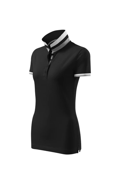 Galléros póló női - COLLAR UP 257 01 BLACK (S)