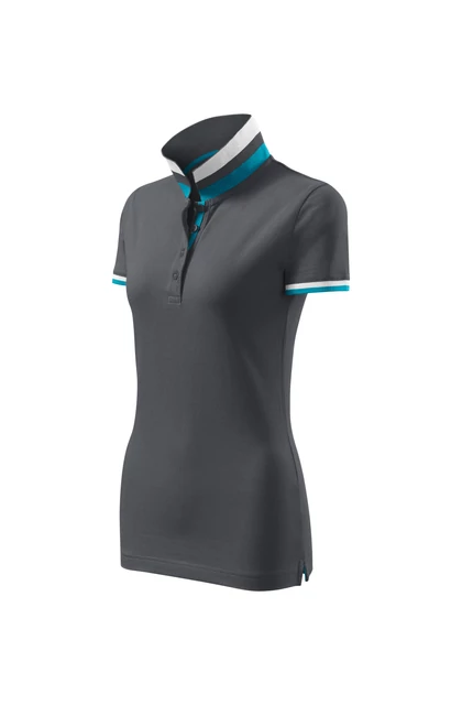 Galléros póló női - COLLAR UP 257 83 Light Anthracite (S)
