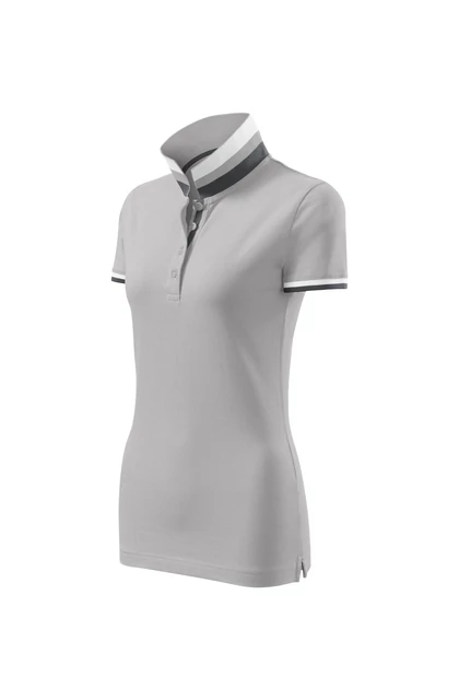 Galléros póló női - COLLAR UP 257 A4 Ezüstszürke (S)