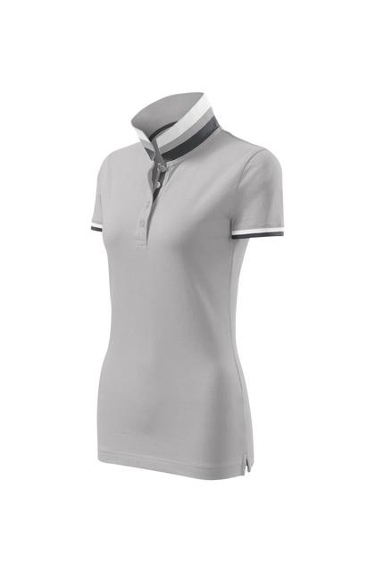 Galléros póló női - COLLAR UP 257 A4 Ezüstszürke (S)
