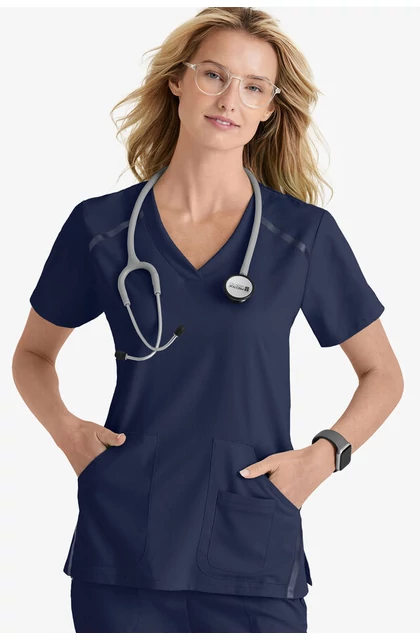 BARCO Grey's Anatomy - 3 PKT CROSS OVER V-NECK - NAVY