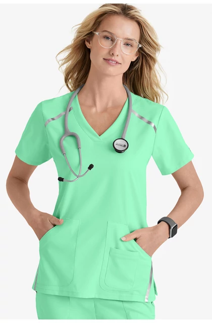BARCO Grey's Anatomy - 3 PKT CROSS OVER V-NECK - MENTA