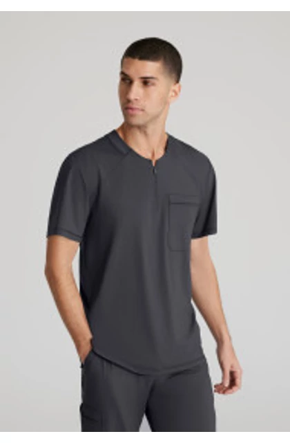 SKECHERS Slip-Ins by Barco - Flex Knit zipzáras nyakú férfi felső - Antracit szürke