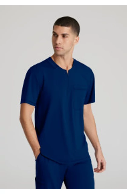 SKECHERS Slip-Ins by Barco - Flex Knit zipzáras nyakú férfi felső - Navy