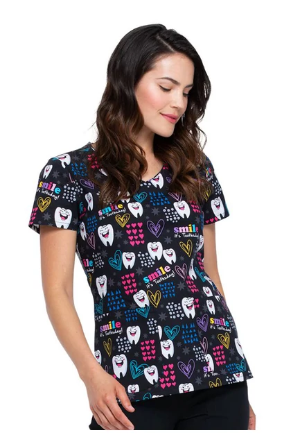 SMILE It's Toothsday!  Dickies- Női fogmintás felső
