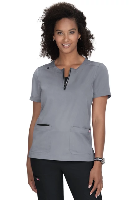 1086 - 154 - KOI - Lite Stretch - Performance Top - Platinum Grey