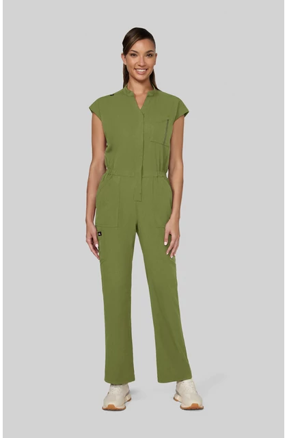 907-176 - Solis x KOI - Anja Jumpsuit - Oliva Overál - Premium szakadásgátló, kisállatbarát anyagból