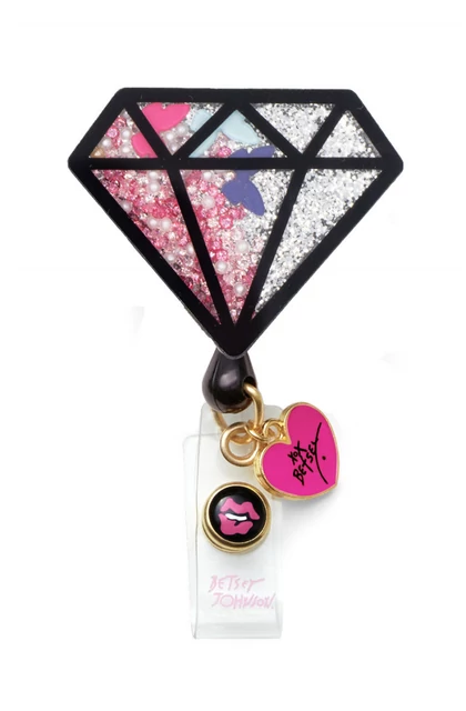 Kihúzható Gyémánt figurás kártyatartó -  KOI Betsey Johnson Badge - Diamond