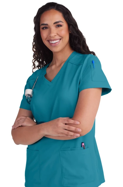 C101 - Cureology x KOI - Cardi Top - Pávakék