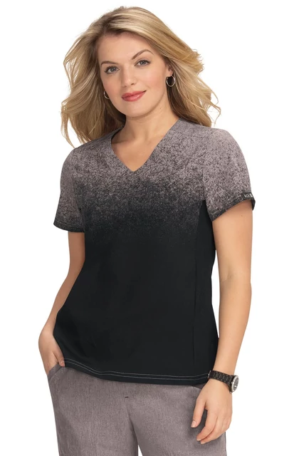 1031PR - HT02 - KOI - Cali Top Heather Taupe/Black