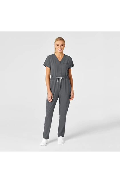 Overál - WonderWink RENEW - Women's Zip Front Jumpsuit - Szürke (2XL)