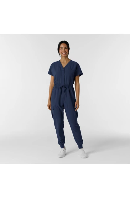 Overál passzés - WonderWink RENEW - Women's Zip Front Jumpsuit - Navy