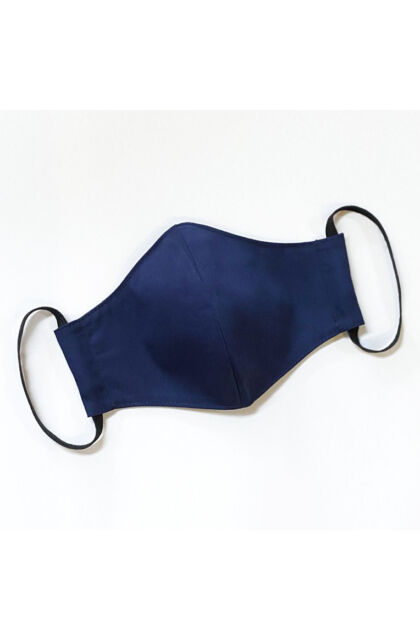 Textil maszk kétrétegű - Állítható laposgumival - Férfi L/XL méret  -  Sötétkék